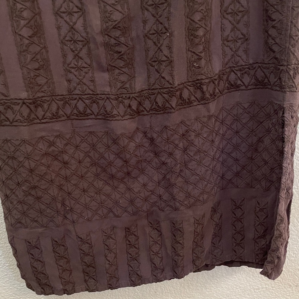 J. Jill Brown embroidered Maxi pencil Skirt on brand 36x36 M boho